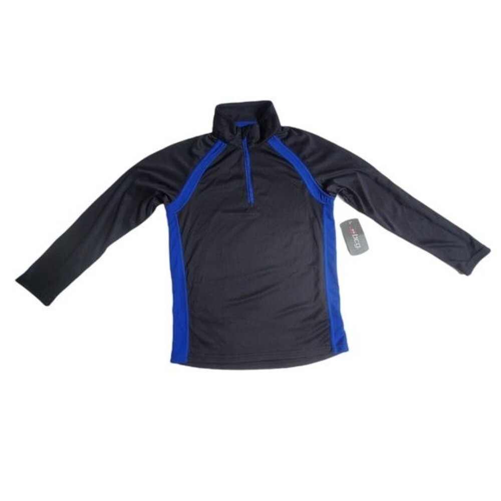 BCG black blue boys quarter zip training pullover sz XS